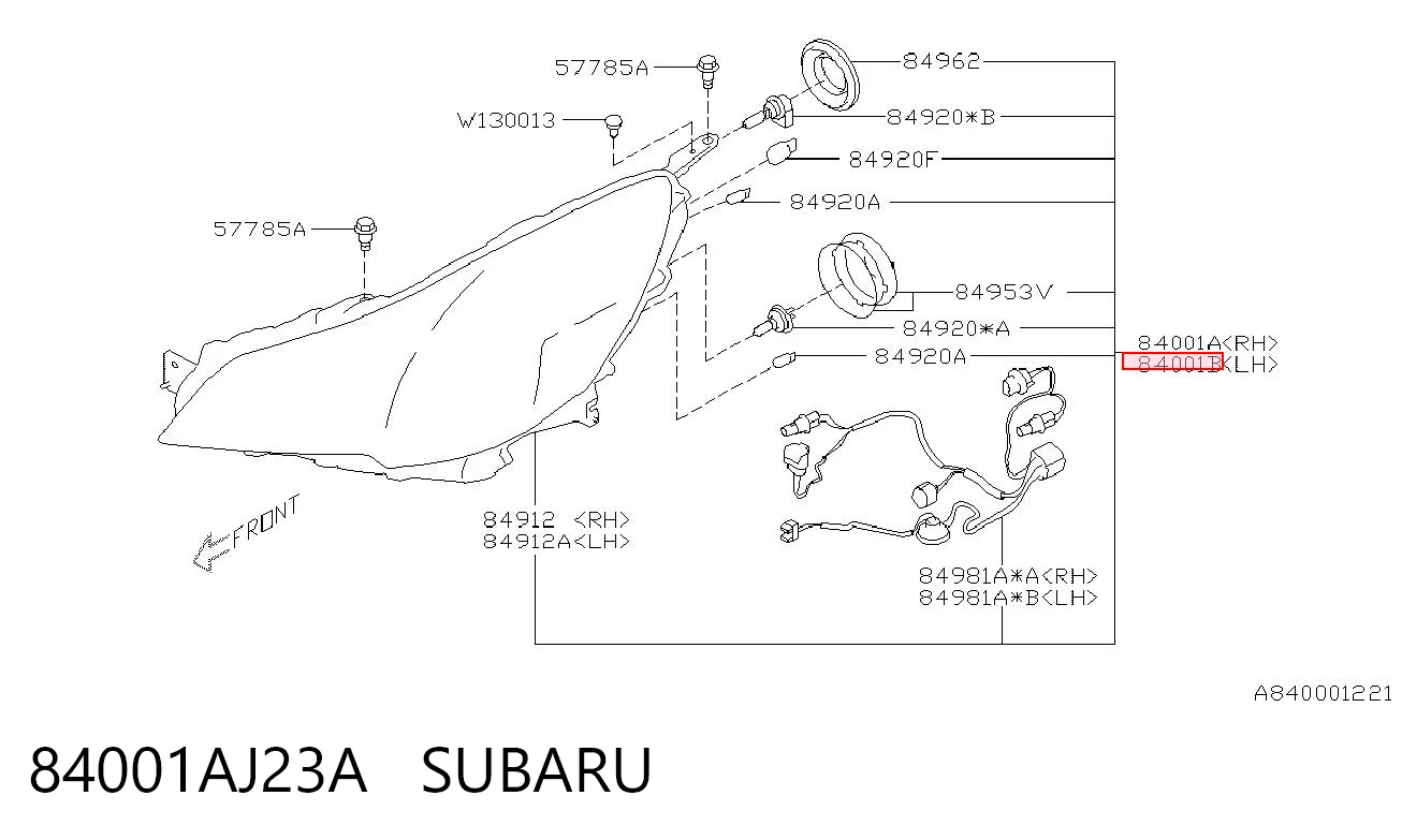 84001AJ23A Subaru Фара