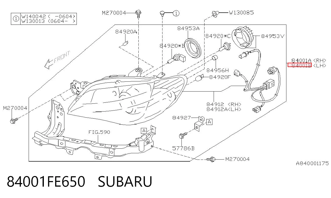 84001FE652 Subaru Фара