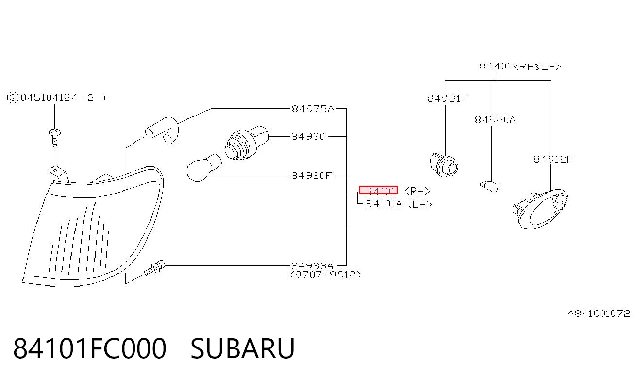 Поворотник правый на Subaru Forester I S10, SF