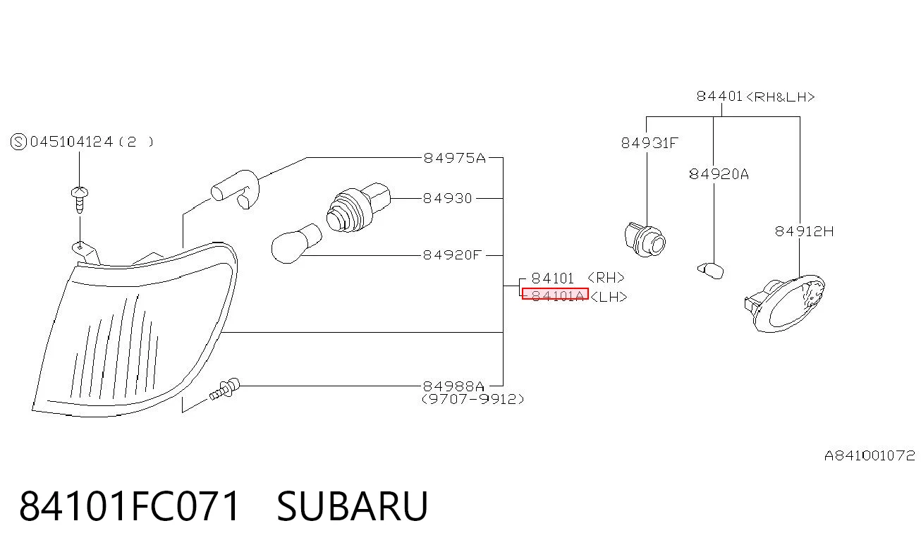 84101FC071 Subaru Указатель поворота, левый