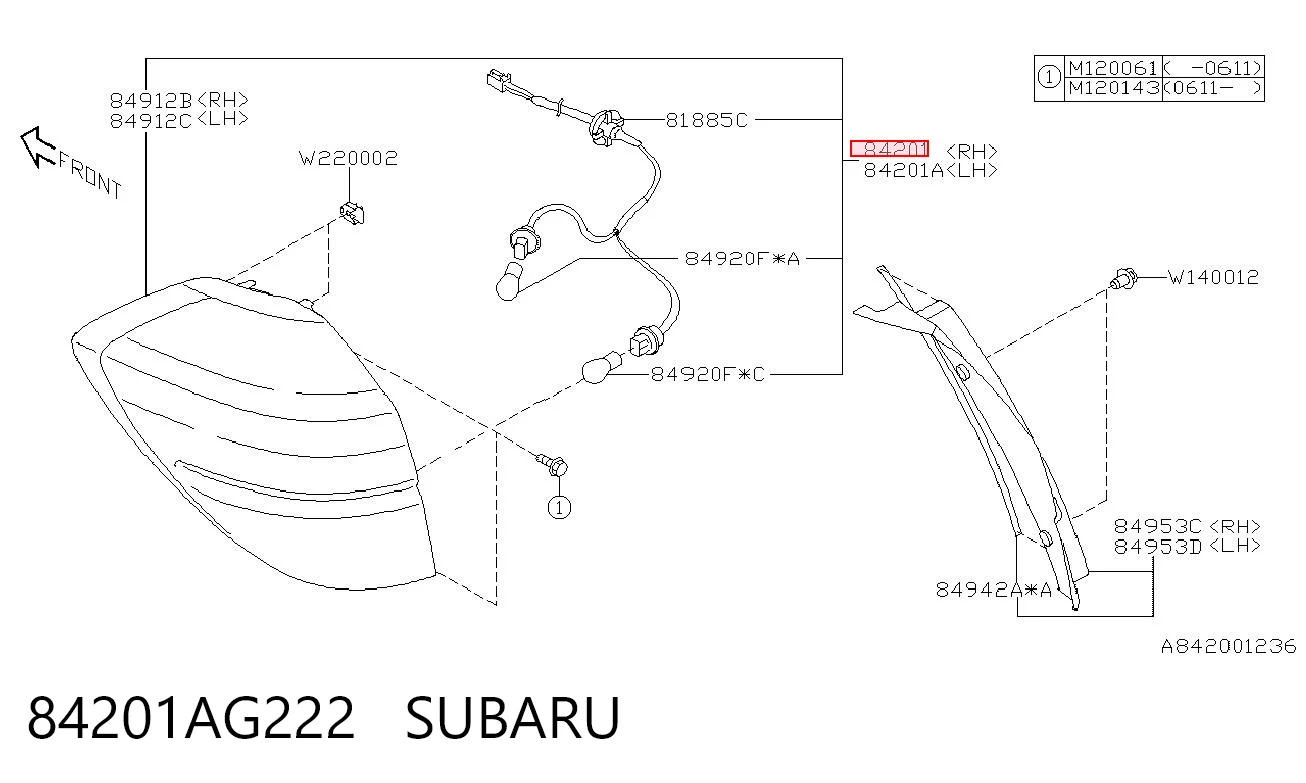 Фонарь задний правый Subaru Outback III универсал (B13, BP) (2003 - 2009) цена, от 31.85 USD