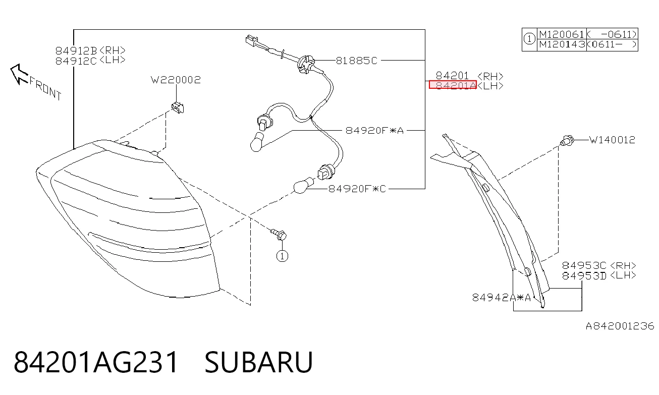 Задний левый стоп на Subaru Outback III B13, BP