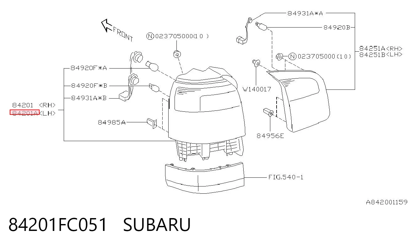 Задний левый стоп на Subaru Forester I S10, SF