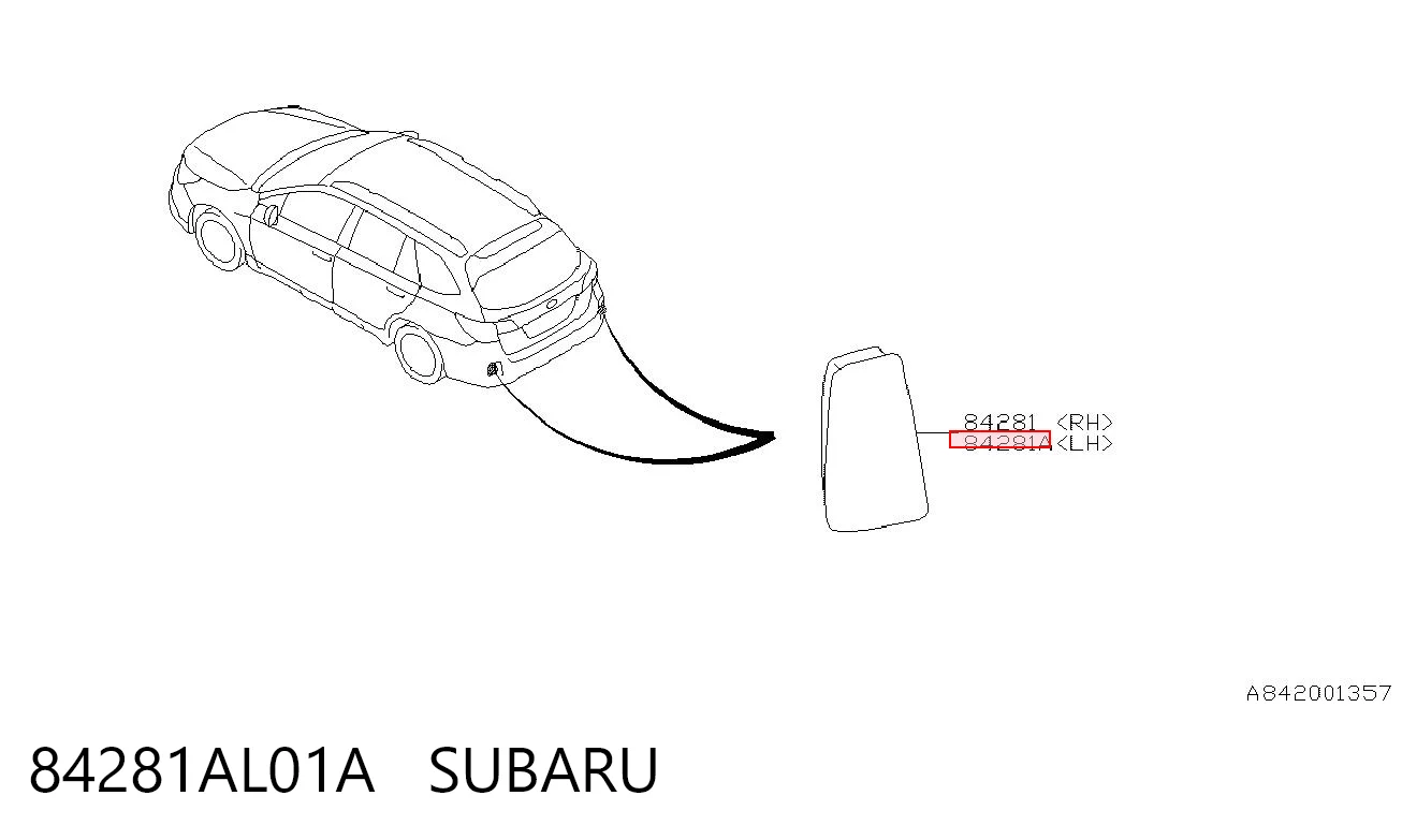 84281AL01A Subaru Левый катафот бампера