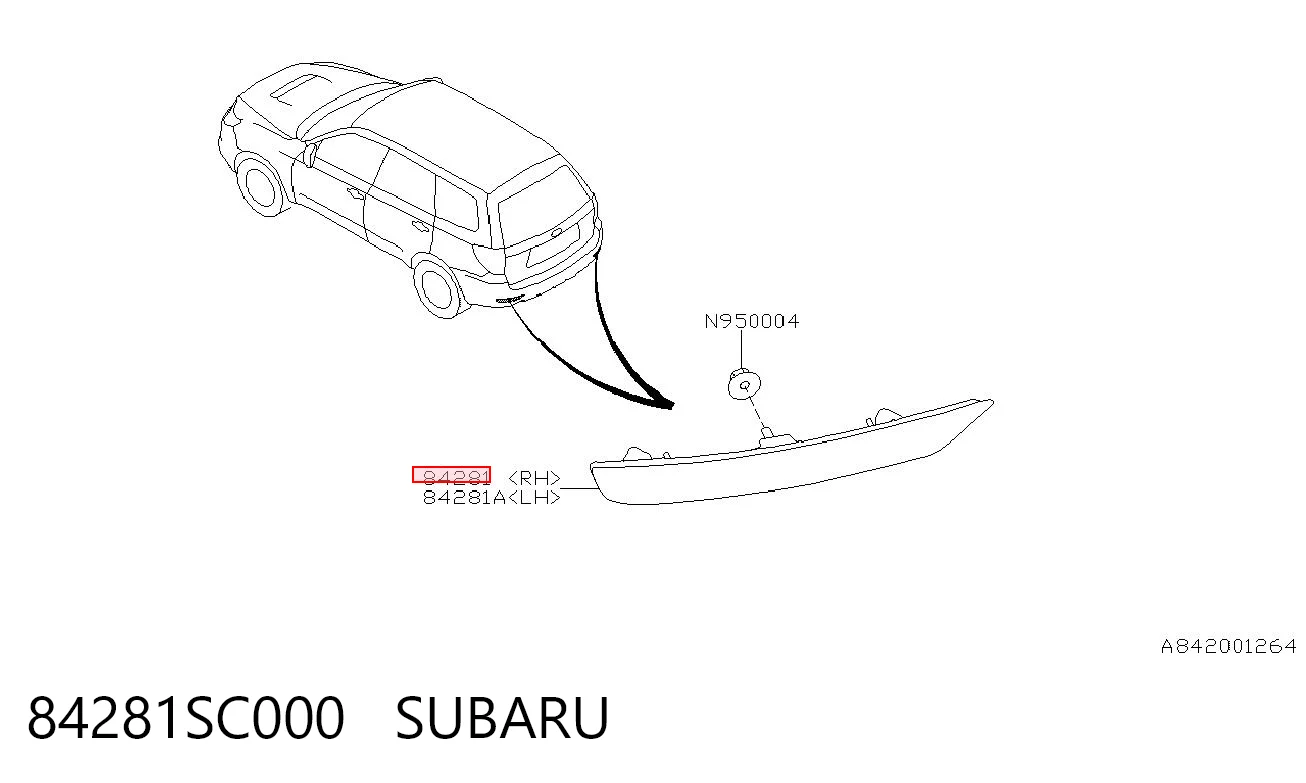 84281SC000 Subaru Правый катафот бампера