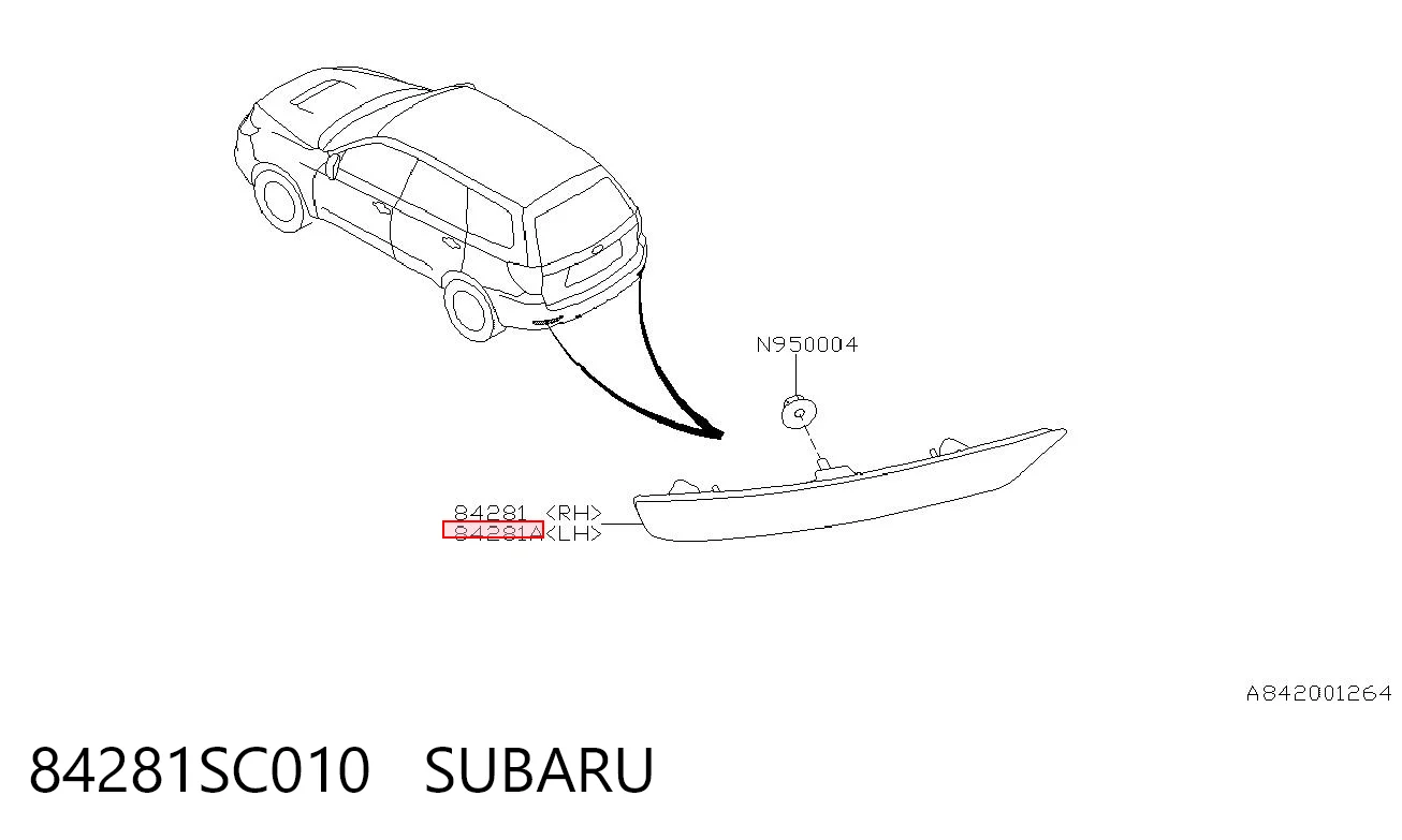 84281SC010 Subaru Левый катафот бампера