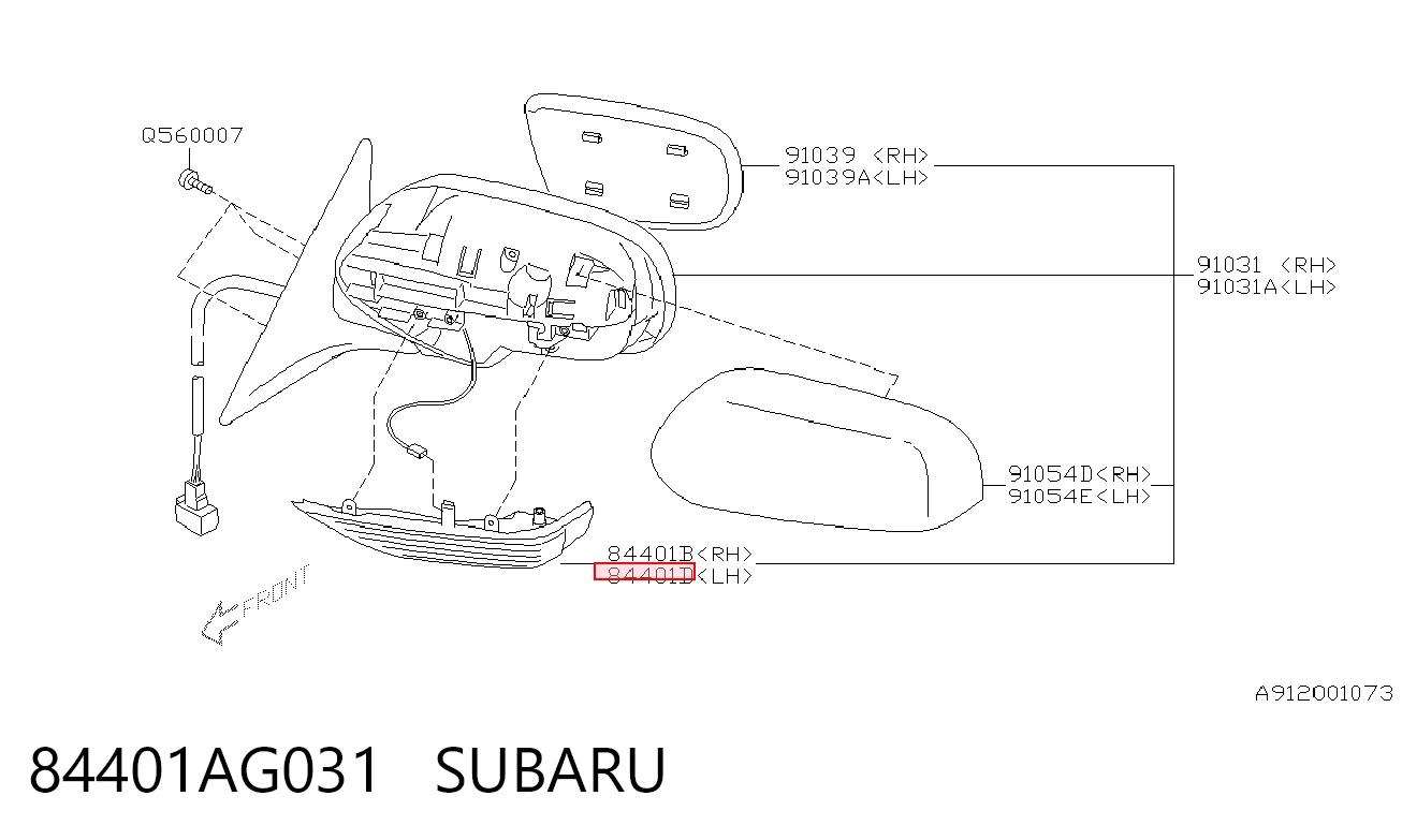 84401AG031 Subaru Повторитель поворота левого зеркала
