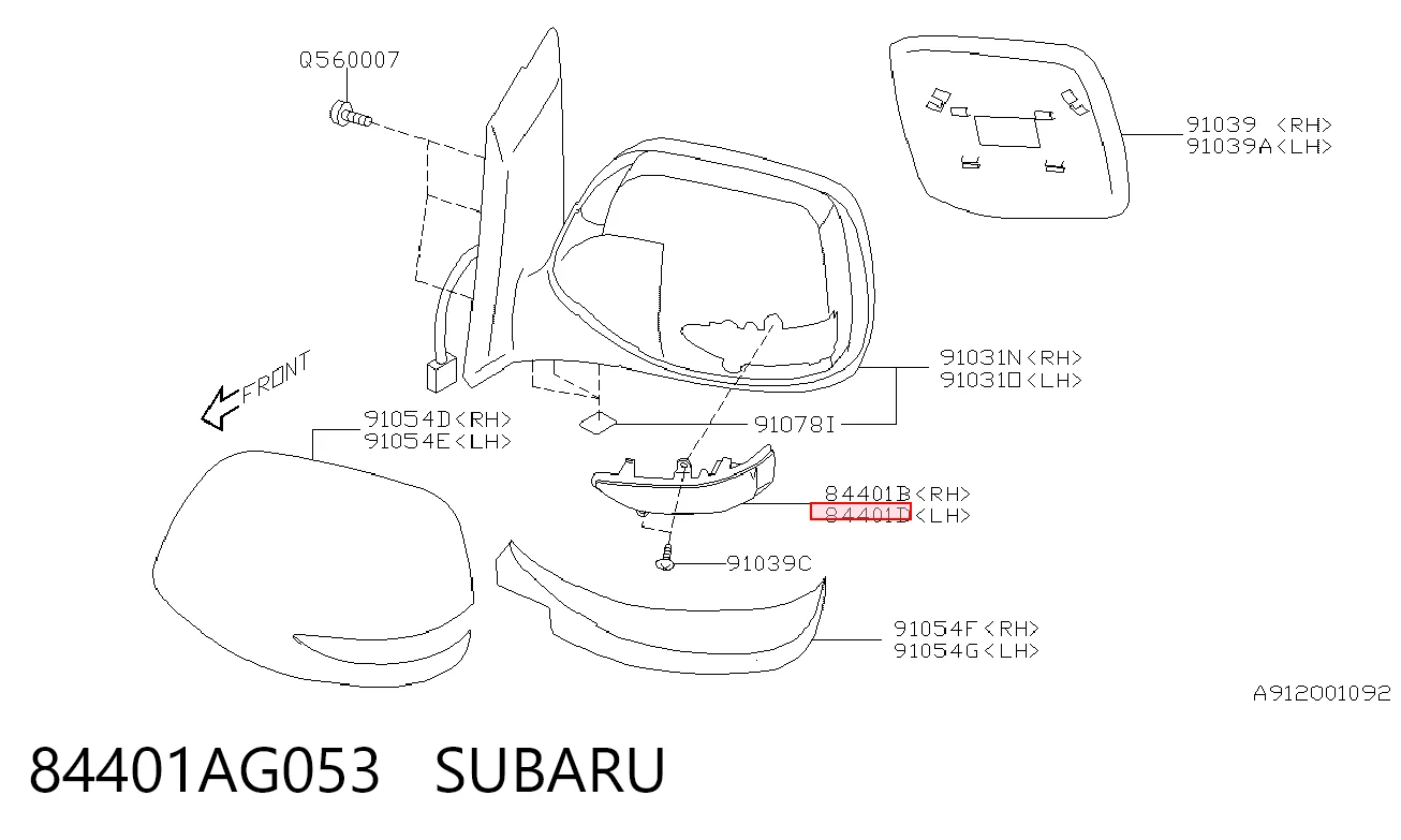 84401AG053 Subaru Повторитель поворота левого зеркала