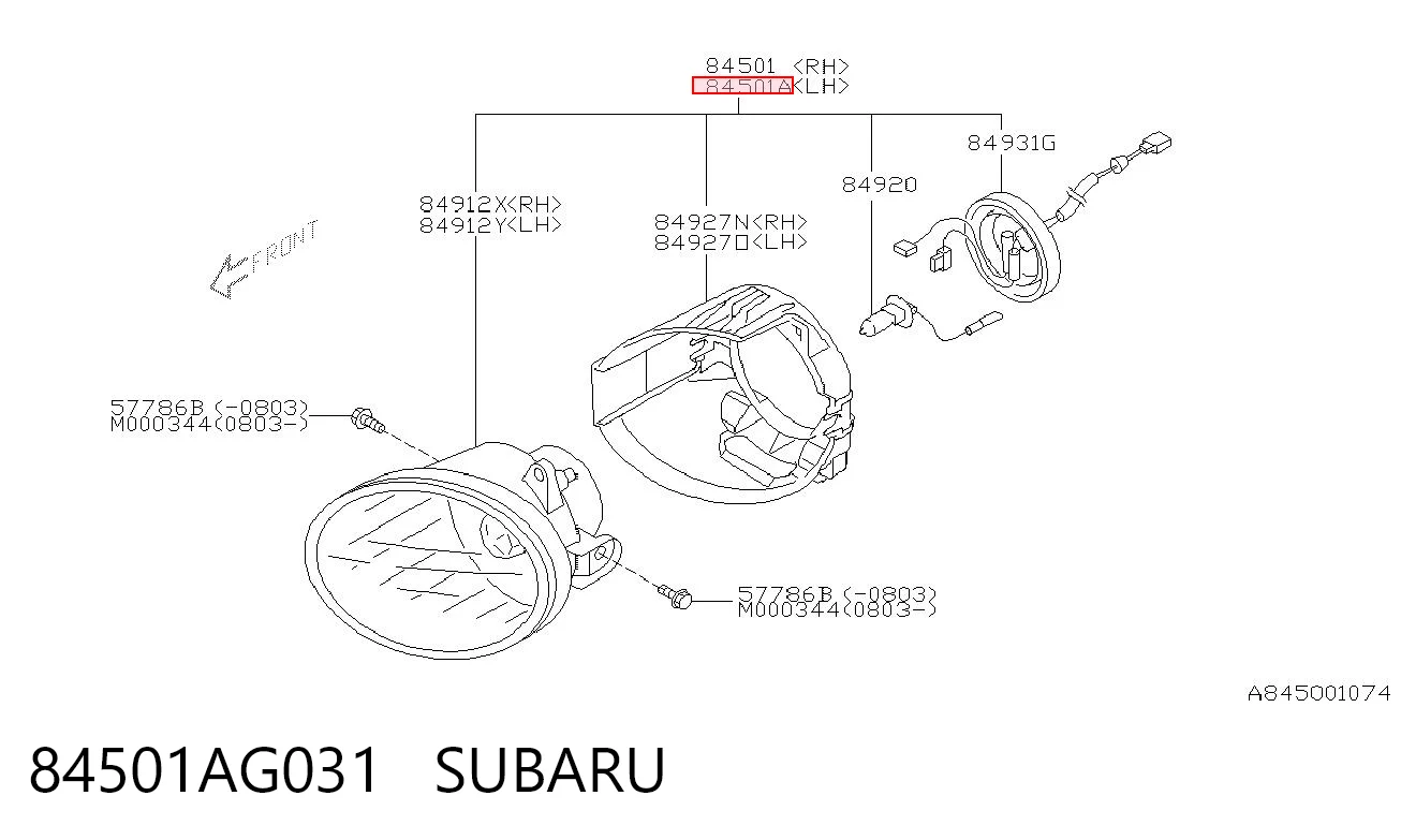 Противотуманная фара левая на Subaru Outback III B13, BP