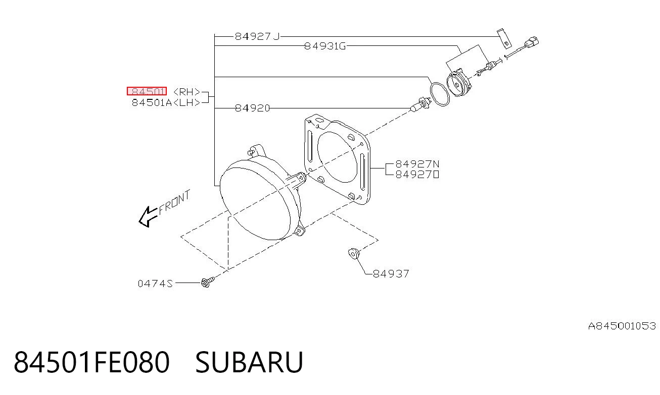84501FE080 Subaru Противотуманка правая