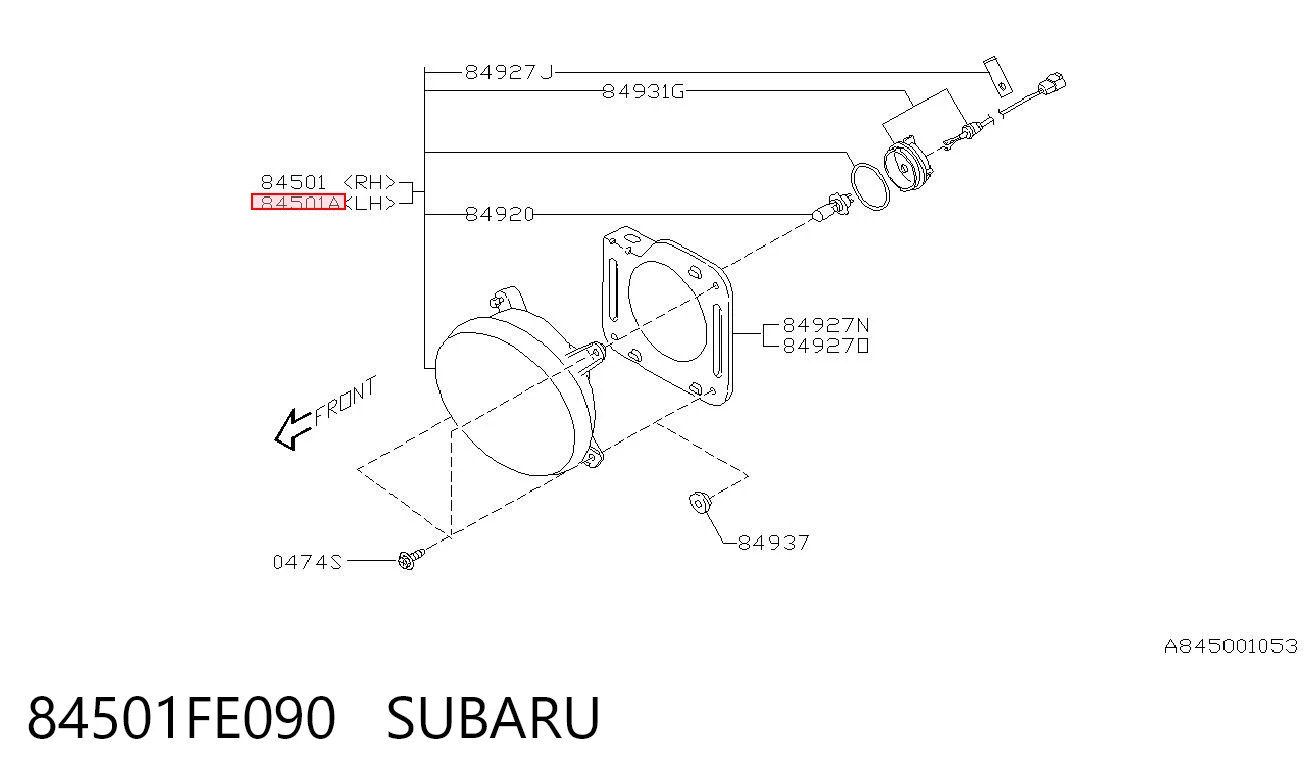 84501FE090 Subaru Противотуманная фара левая