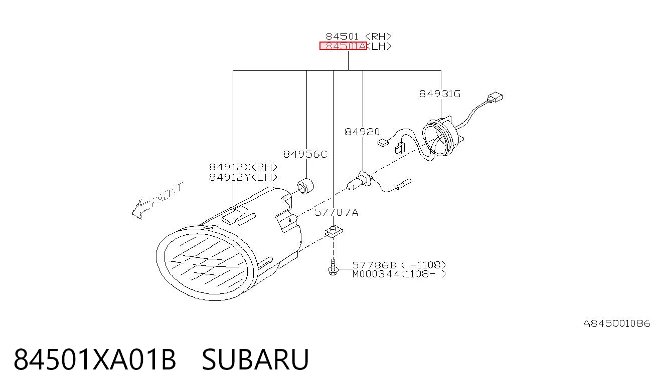 Противотуманная фара левая на Subaru Tribeca  