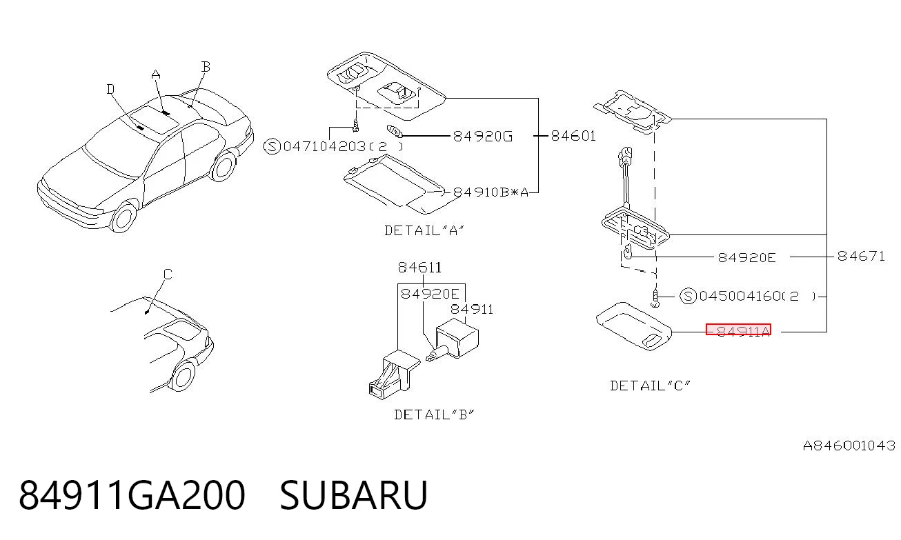 84911GA200 Subaru 