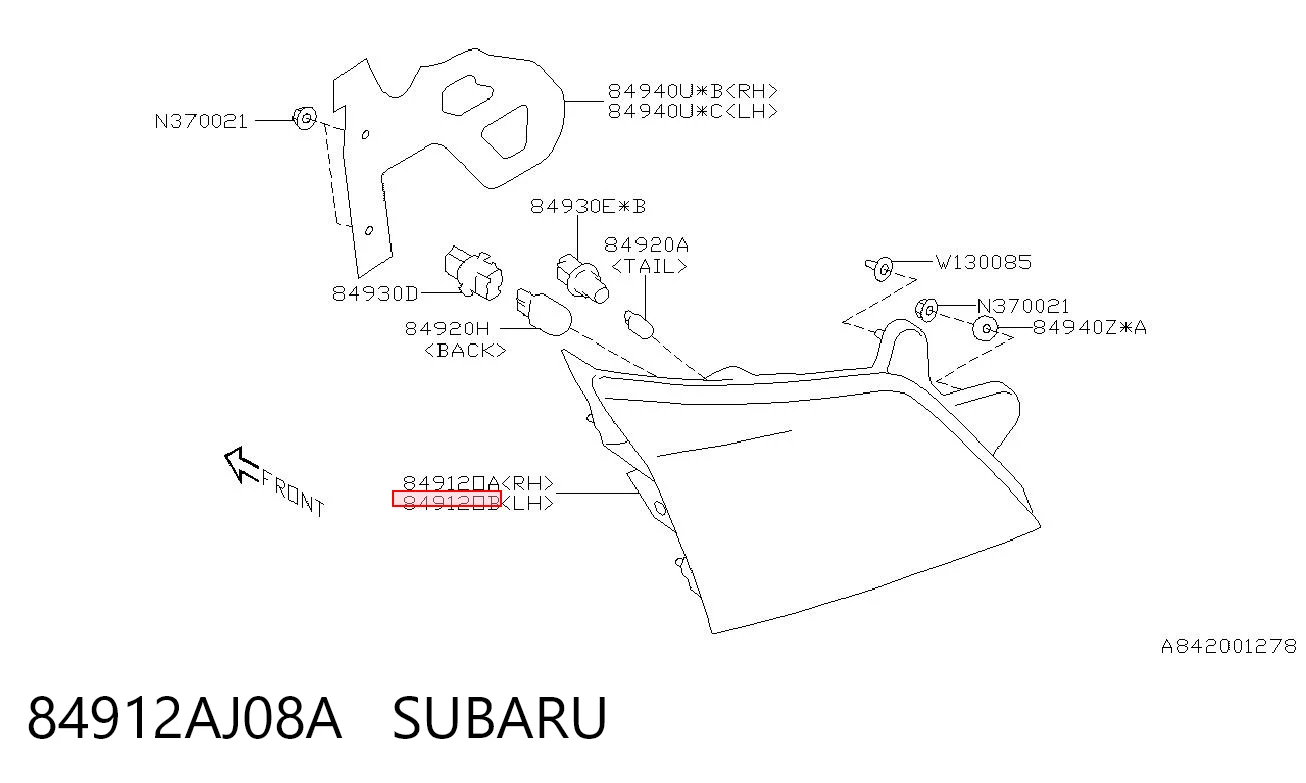 84912AJ08A Subaru 