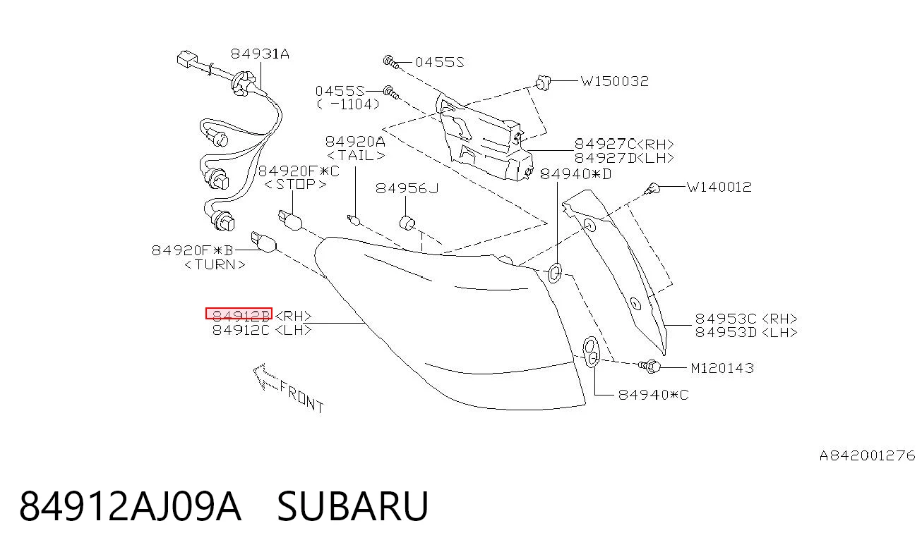 84912AJ09A Subaru Фонари задние