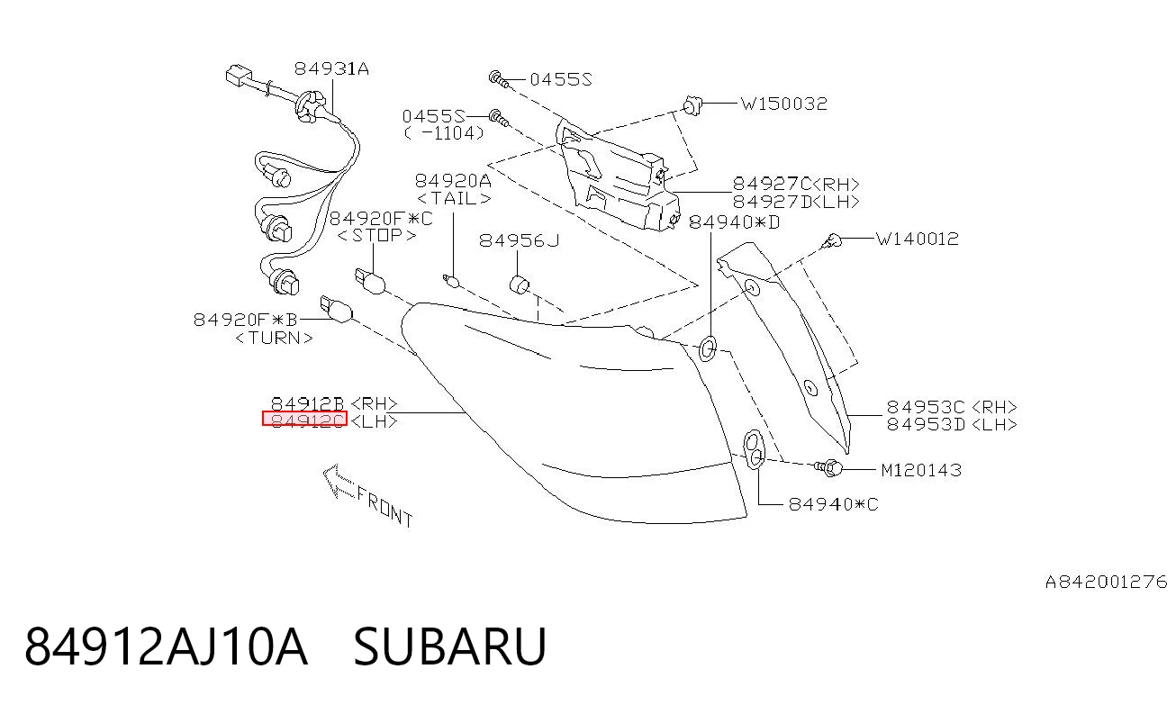84912AJ10A Subaru Задний левый стоп