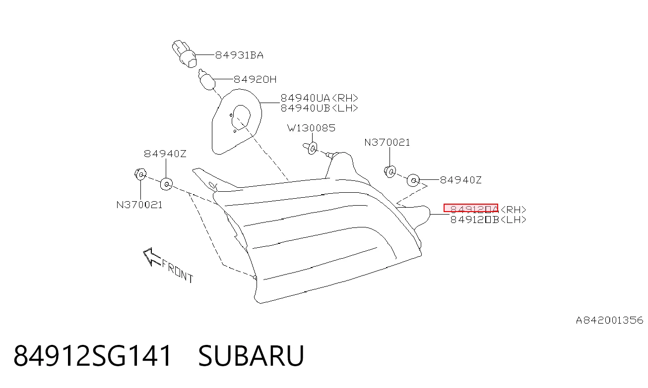 84912SG141 Subaru 