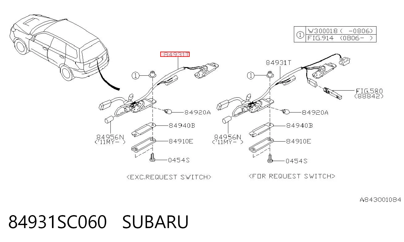 84931SC060 Subaru Корпус фонаря подсветки номерного знака