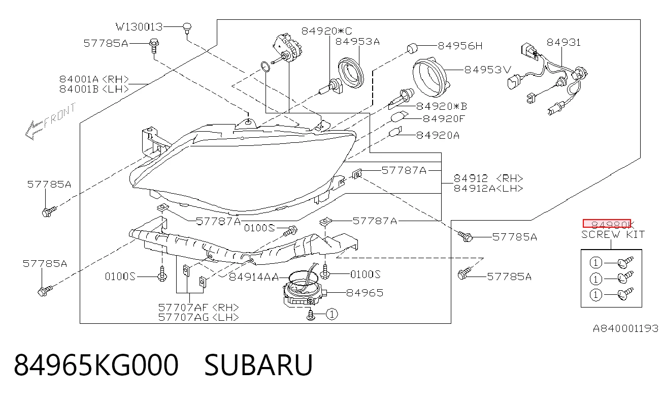 84965KG000 Subaru Модуль управления биксеноном