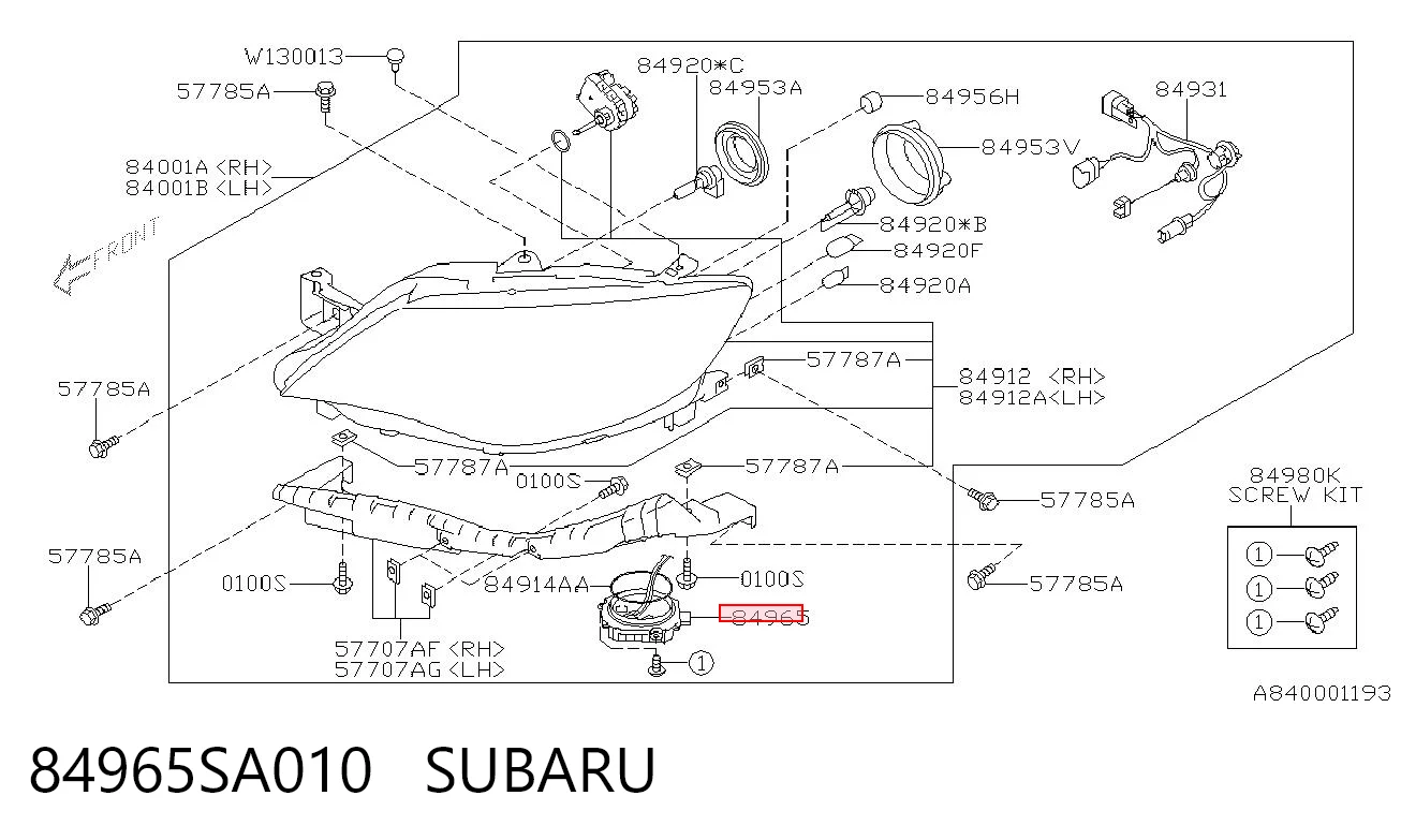 84965SA010 Subaru Модуль управления биксеноном