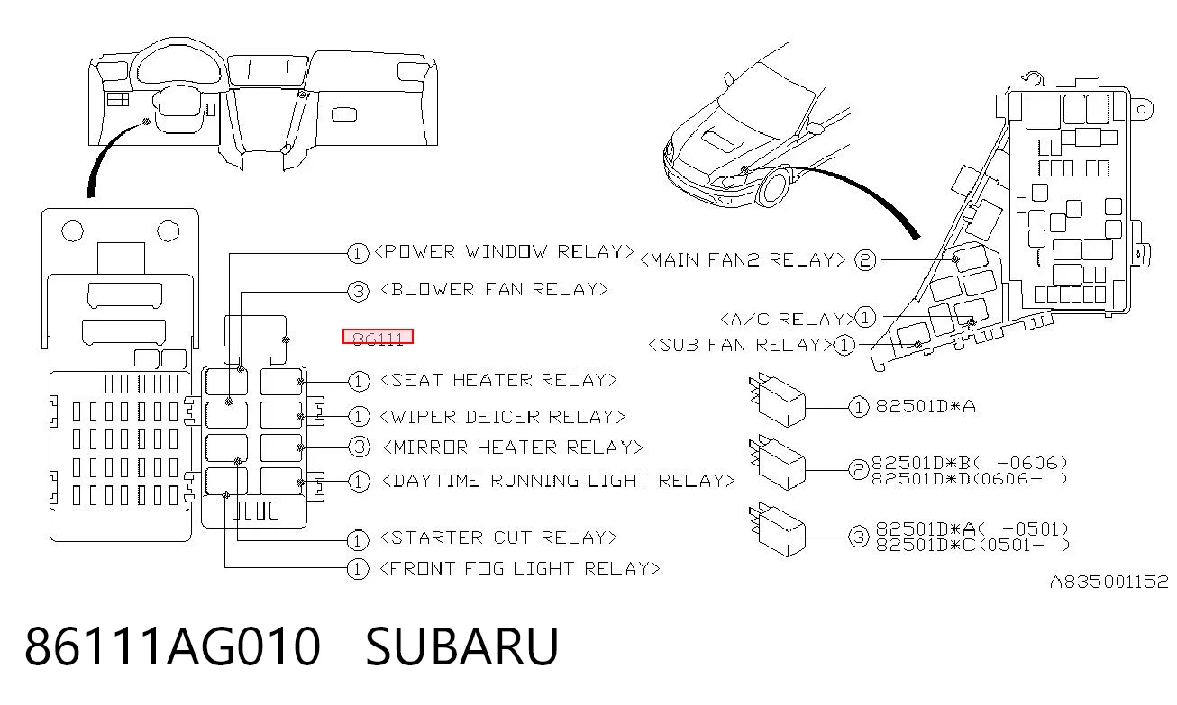 86111AG010 Subaru Реле указателей поворотов