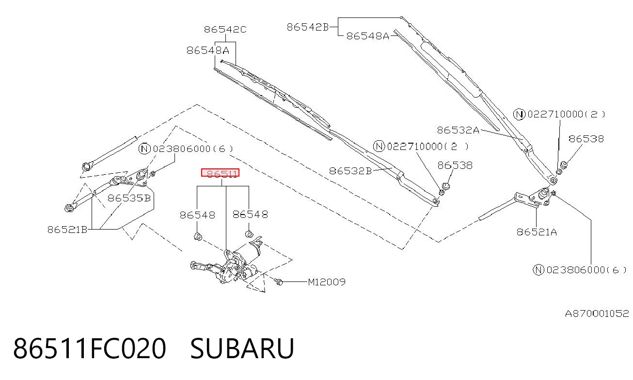 Мотор стеклоочистителя передний на Subaru Forester I S10, SF