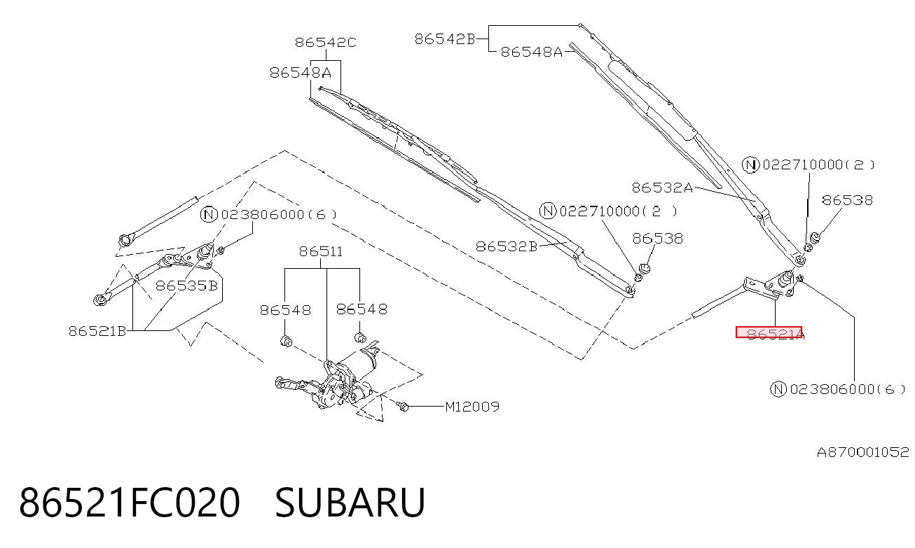 86521FC020 Subaru 