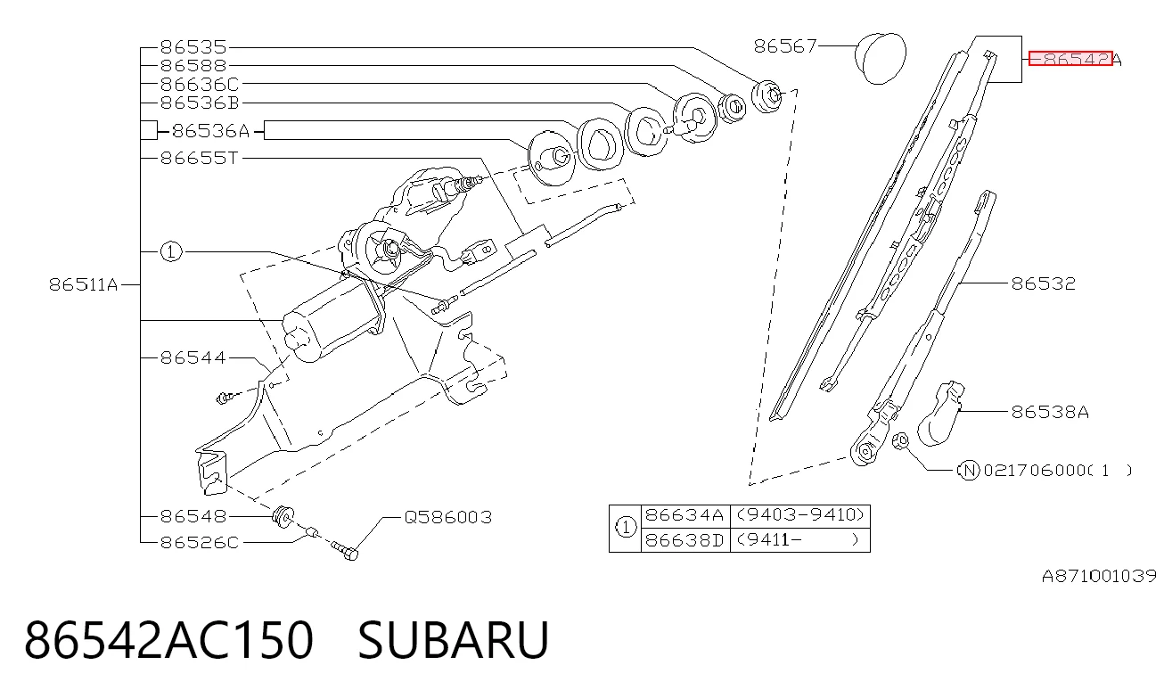 дворник заднего стекла Subaru Forester I внедорожник (S10, SF) (1997 - 2002) цена, от 6.30 USD