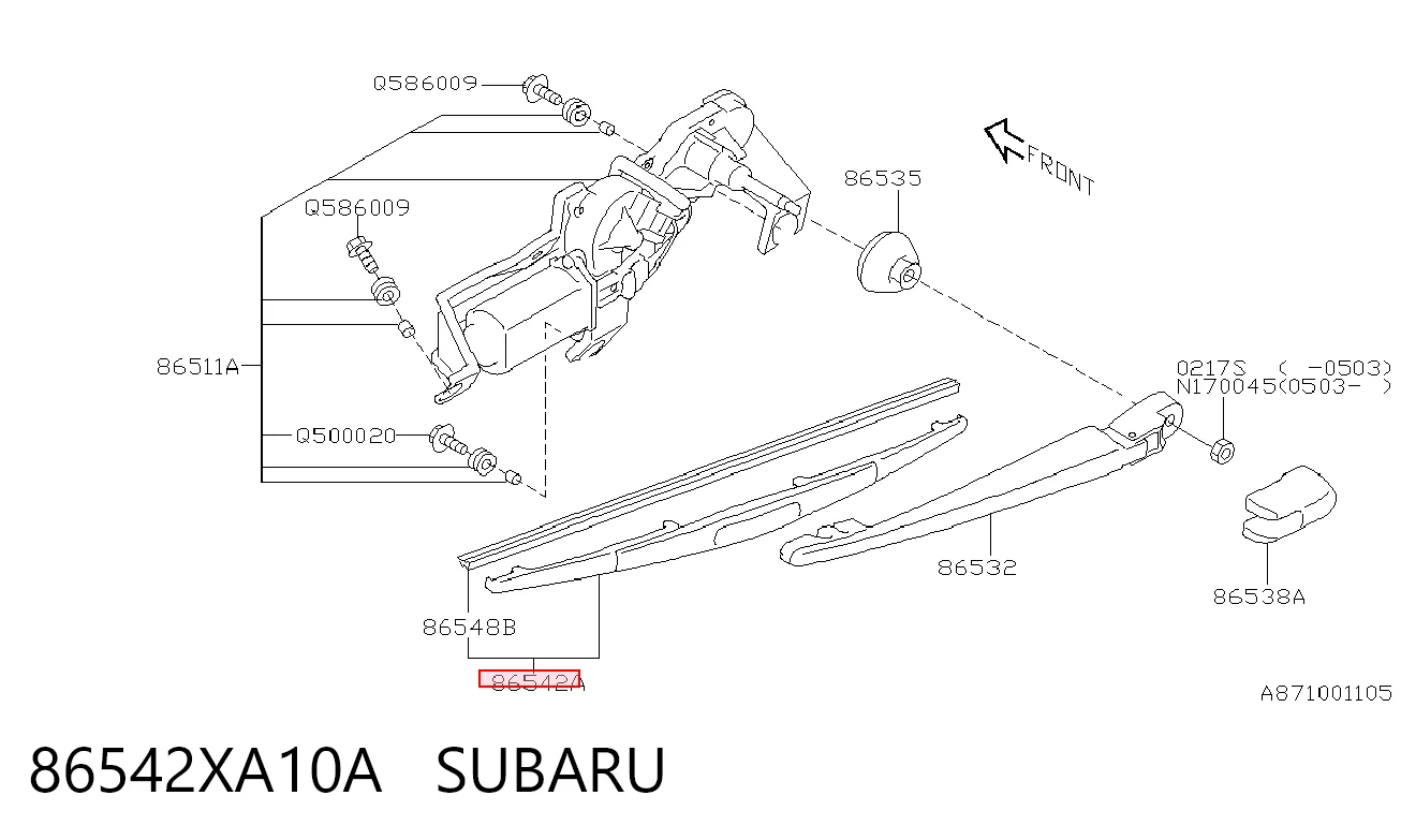 86542XA10A Subaru Щетка заднего стеклоочистителя