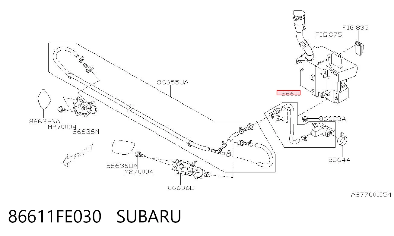 86611FE030 Subaru Мотор омывателя лобового стекла