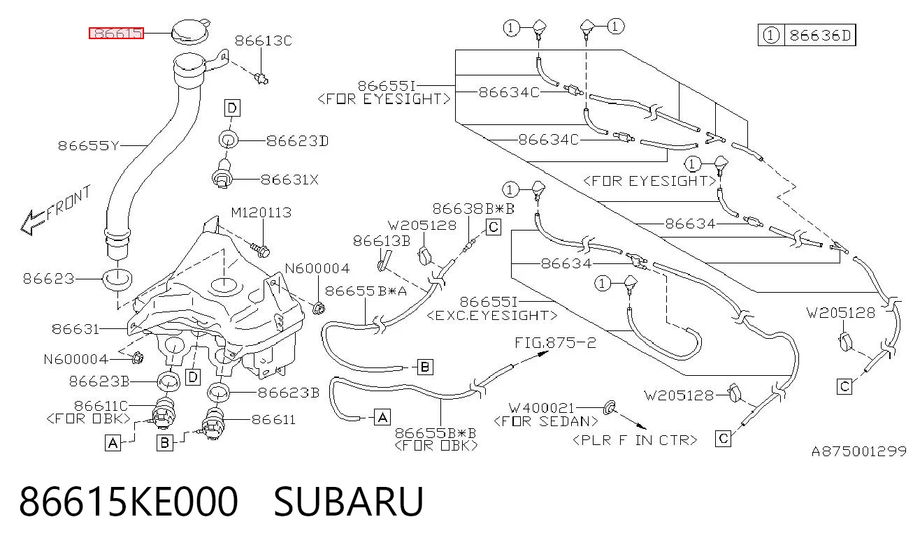 86615KE000 Subaru Крышка бачка стеклоомывателя