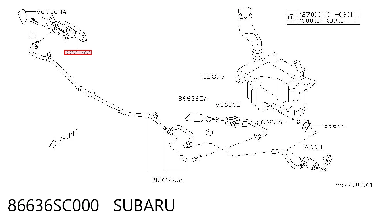 86636SC000 Subaru Сопло омывателя фары передней, правой