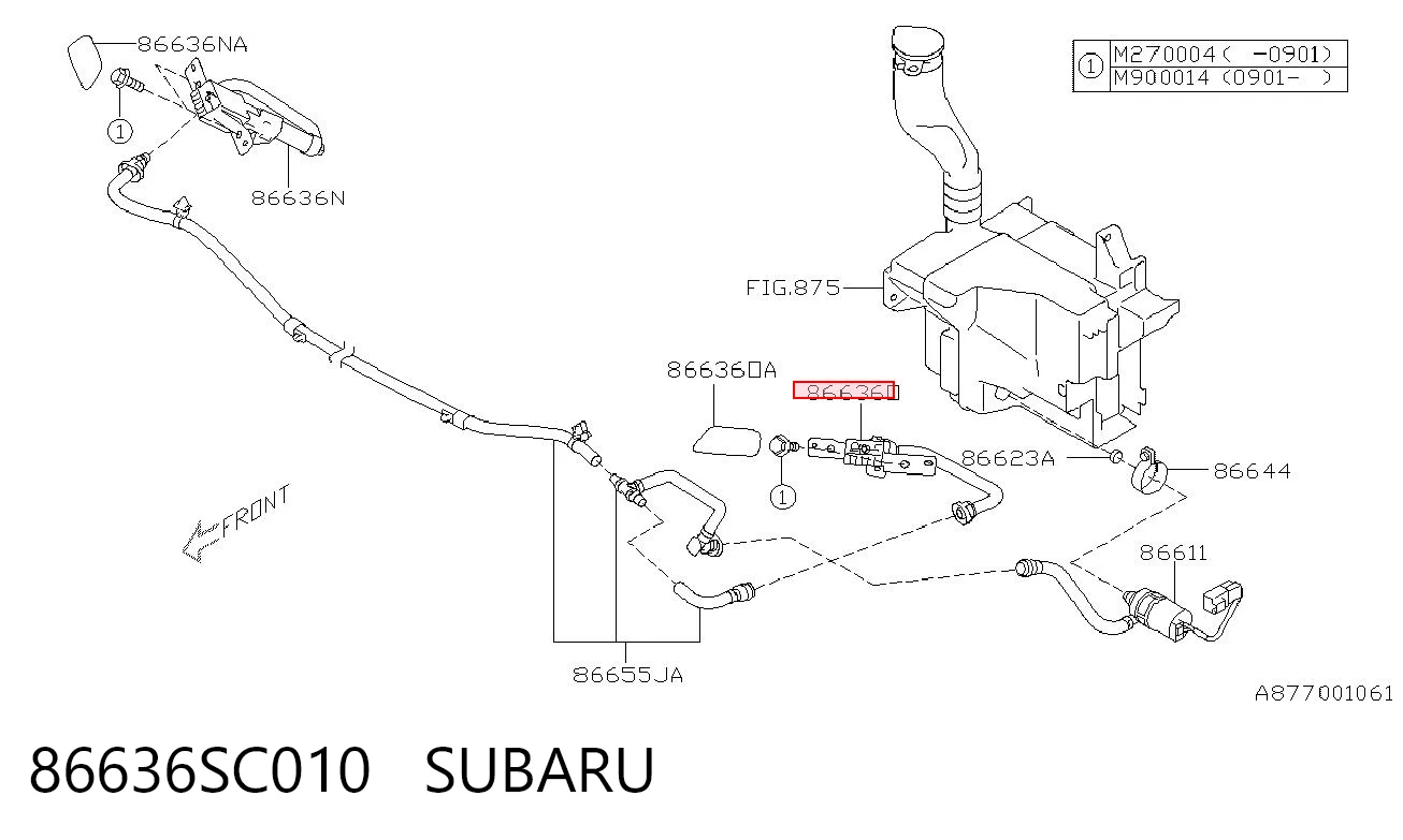86636SC010 Subaru Сопло омывателя фары передней, левой
