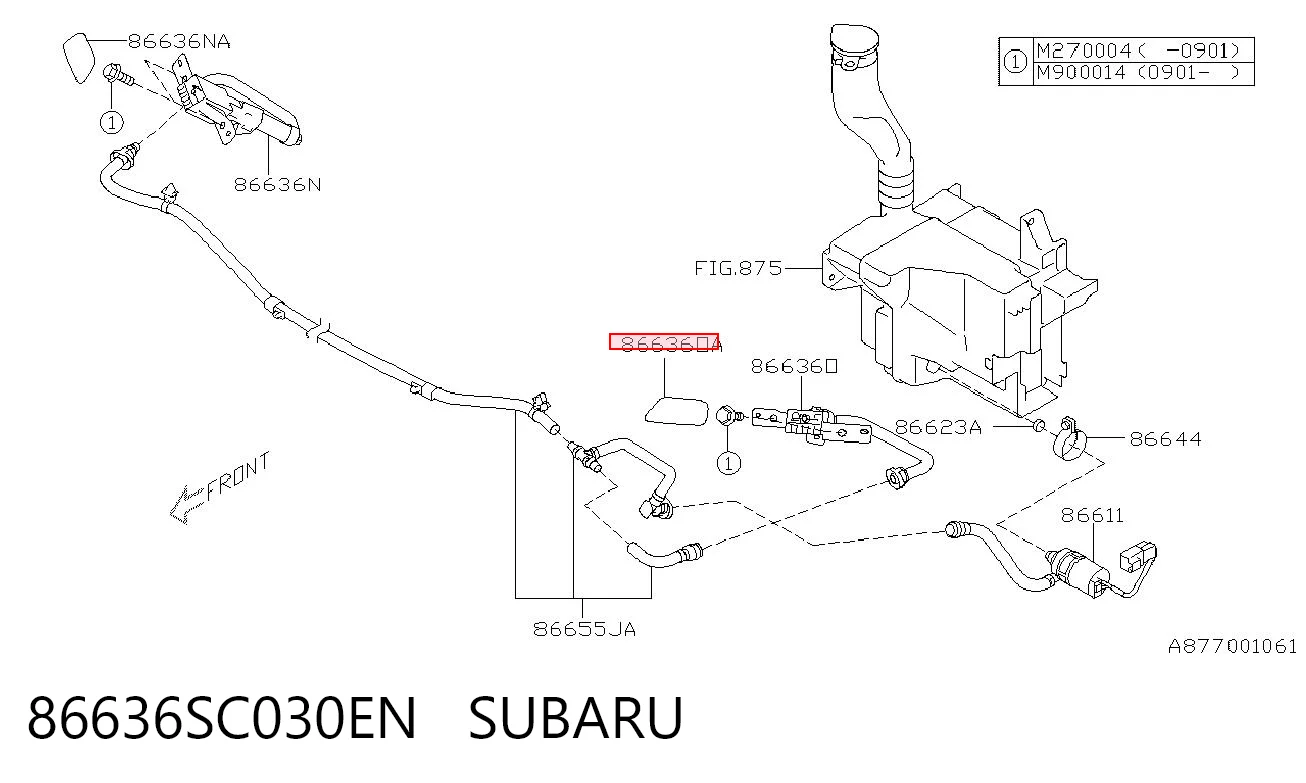 86636SC030EN Subaru Накладка форсунки омывателя фары передней
