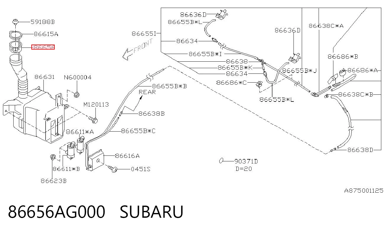 86656AG000 Subaru 