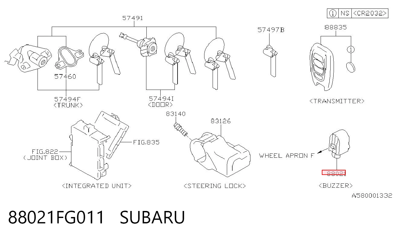 88021FG011 Subaru 