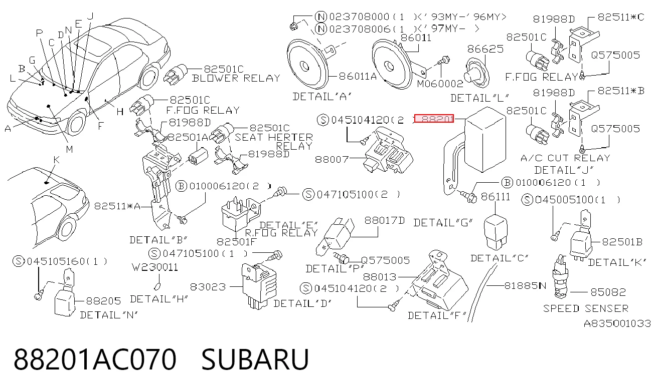 88201AC070 Subaru