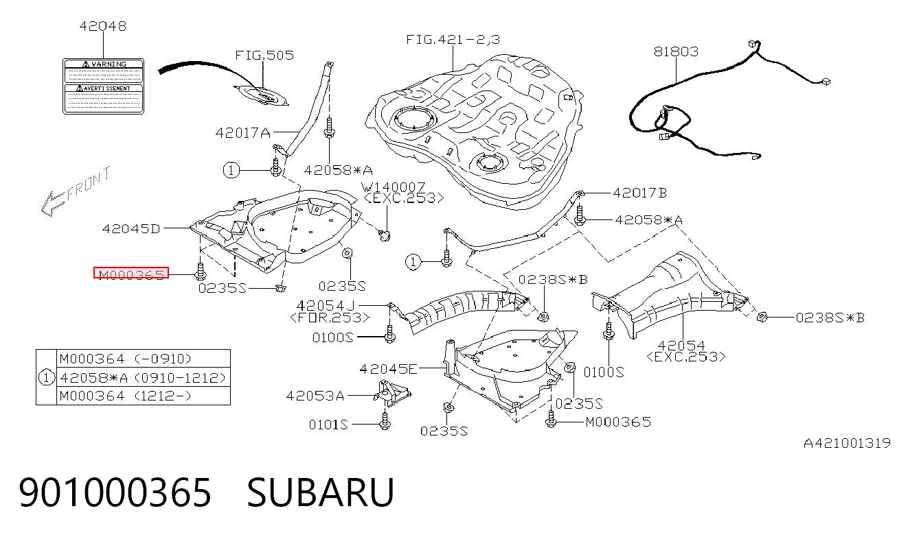901000365 Subaru 