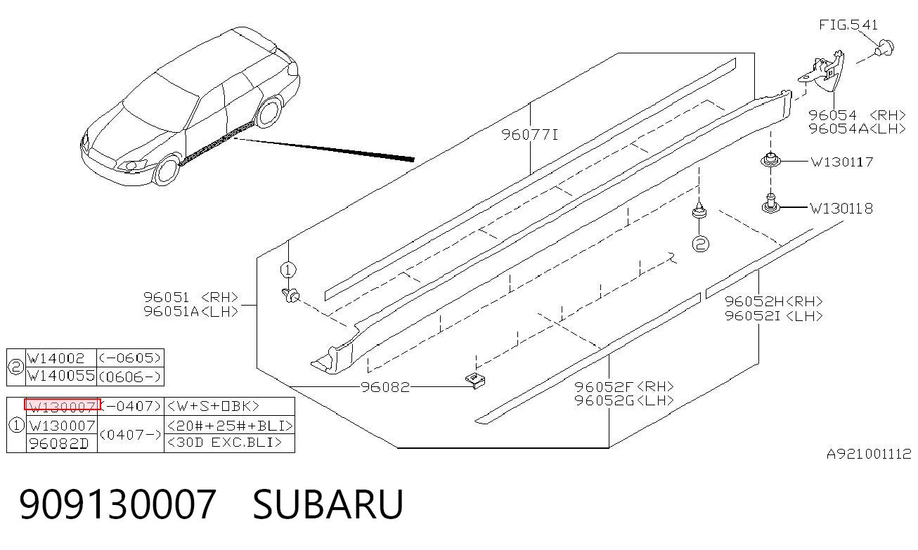 909130007 Subaru 