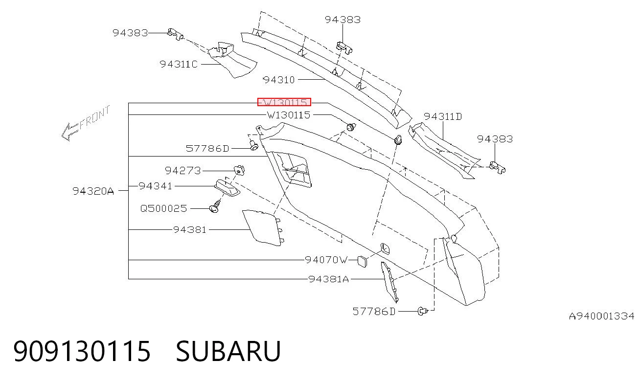 909130115 Subaru Пистон (клип) крепления обшивки двери