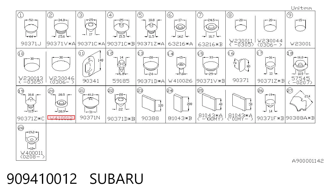 909410012 Subaru 