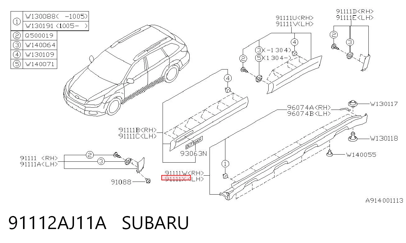 91112AJ11A Subaru 