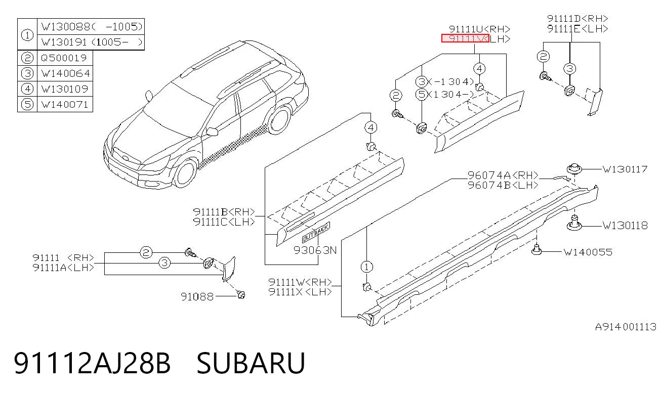 91112AJ28B Subaru 