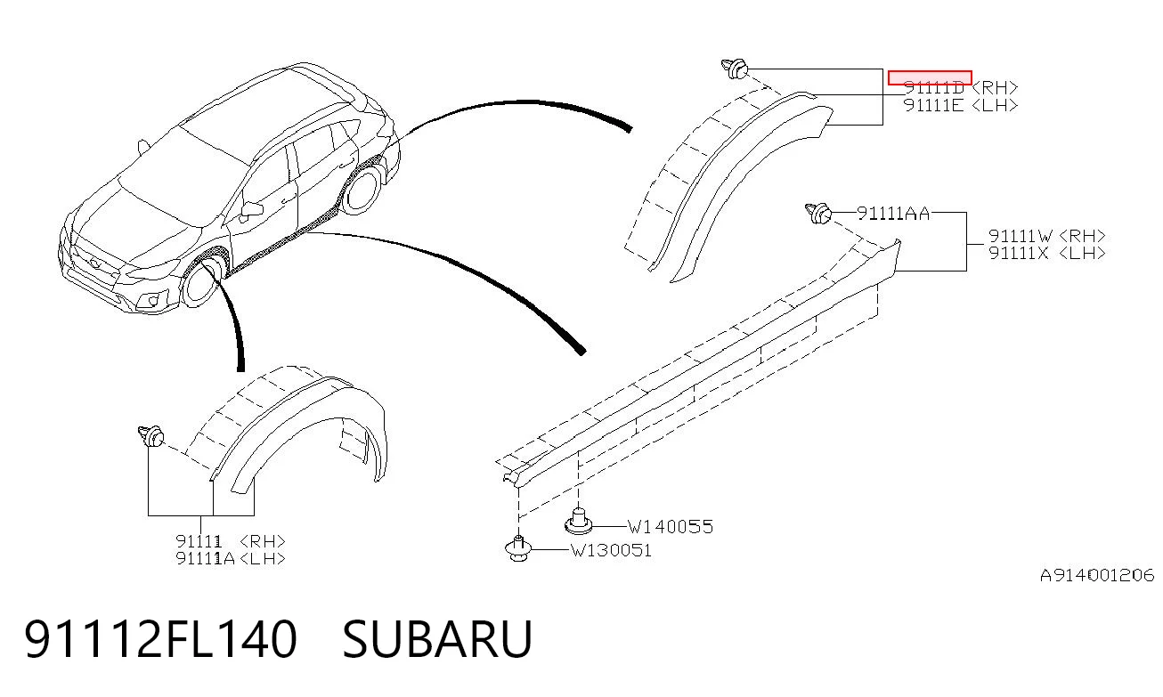 91112FL140 Subaru 