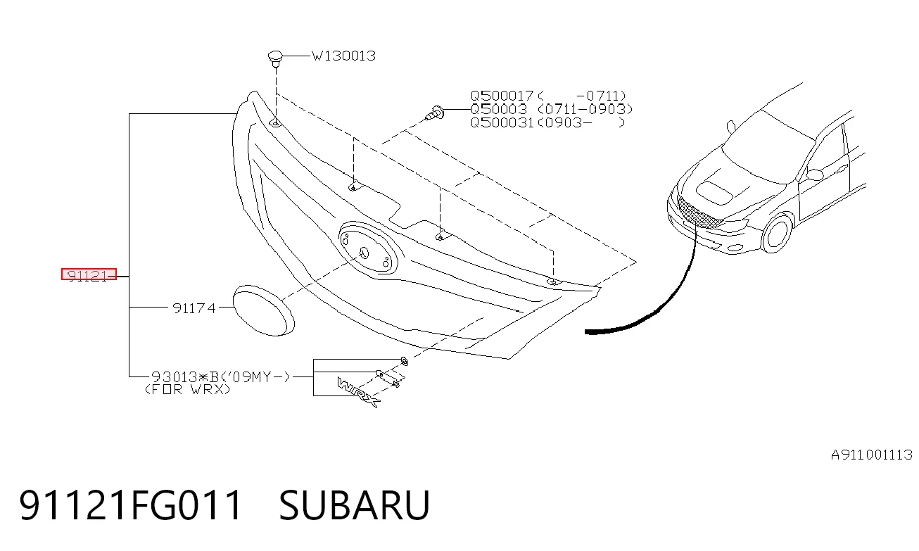 91121FG011 Subaru Решетка радиатора