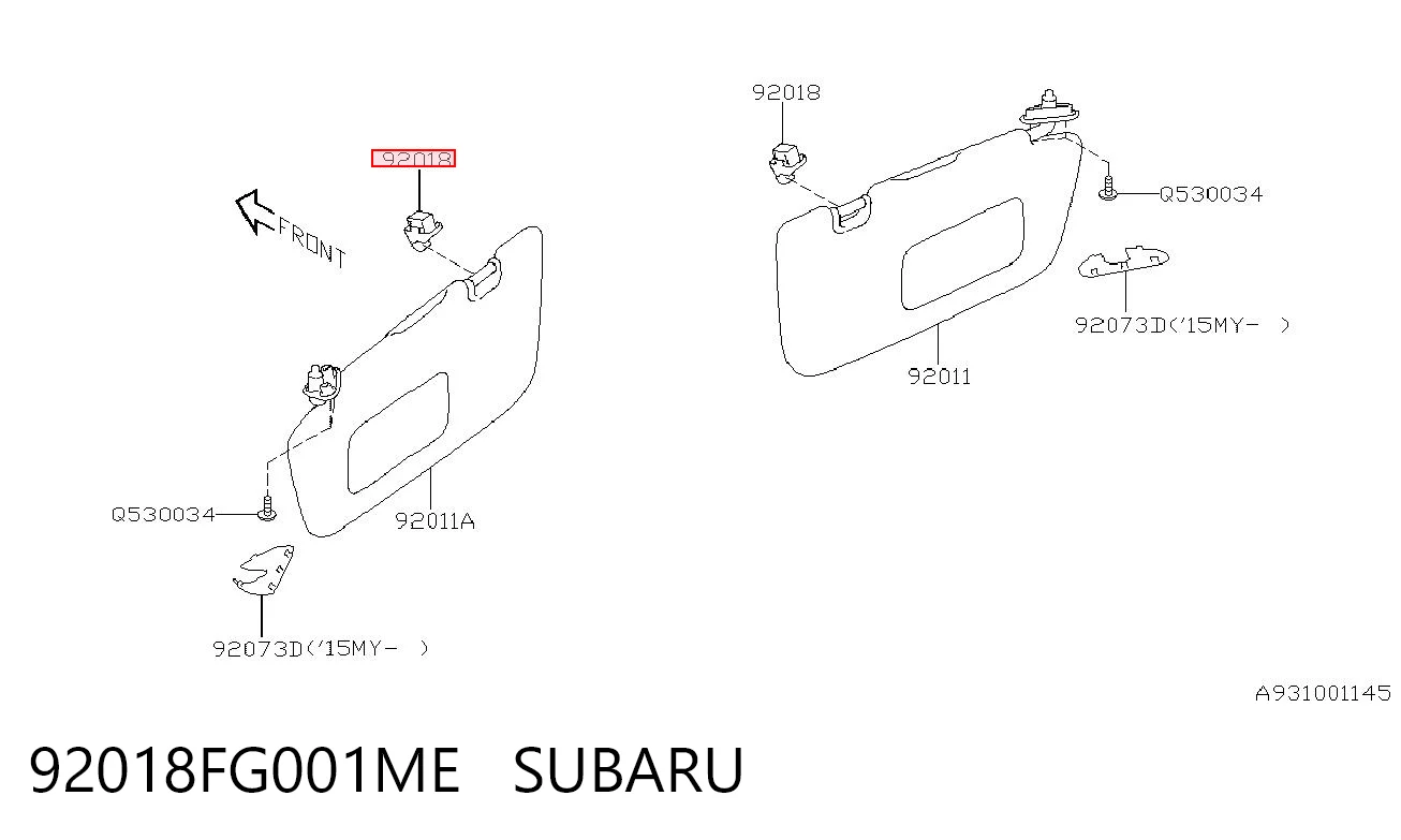 92018FG001ME Subaru 