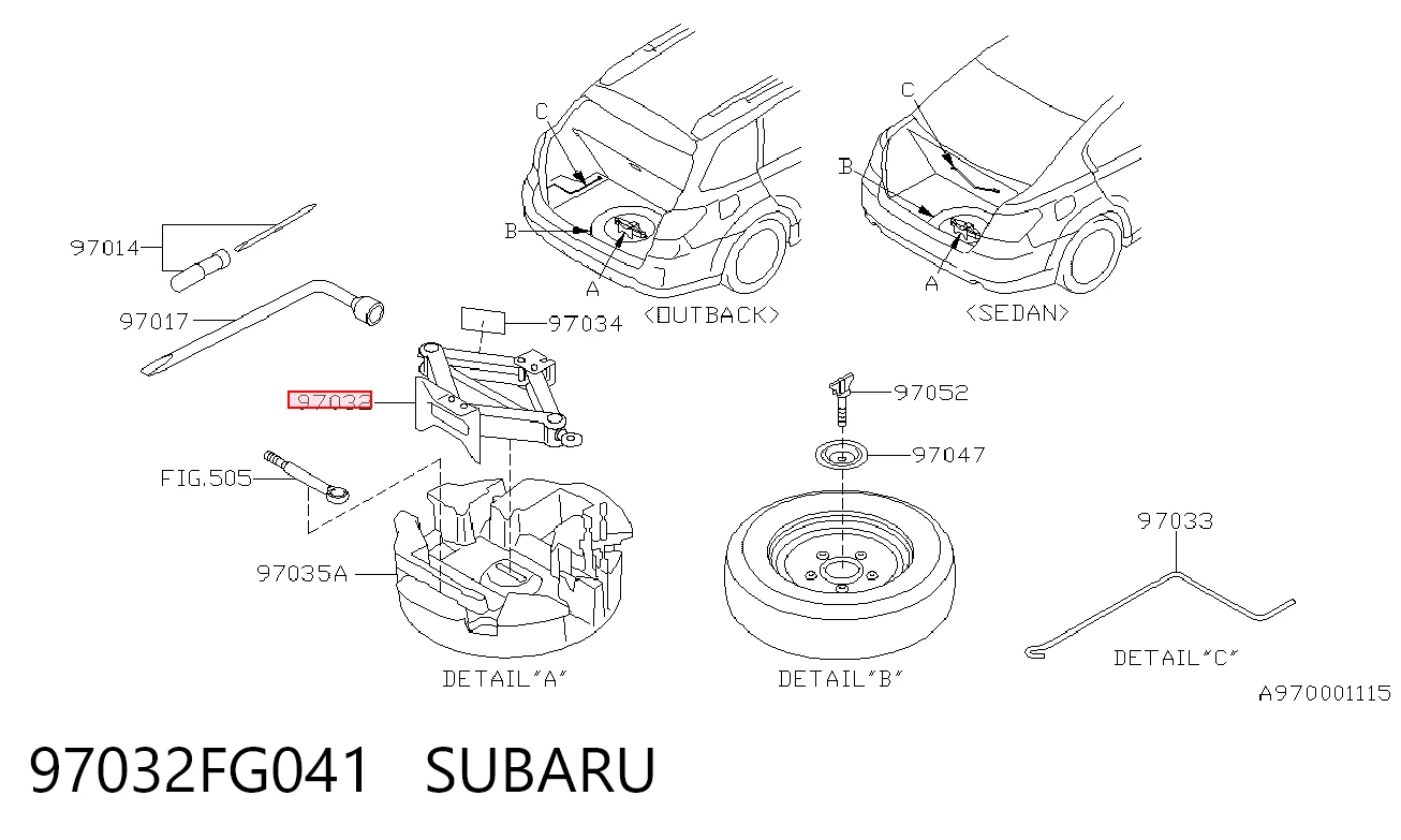 Домкрат SUBARU 97032FG041