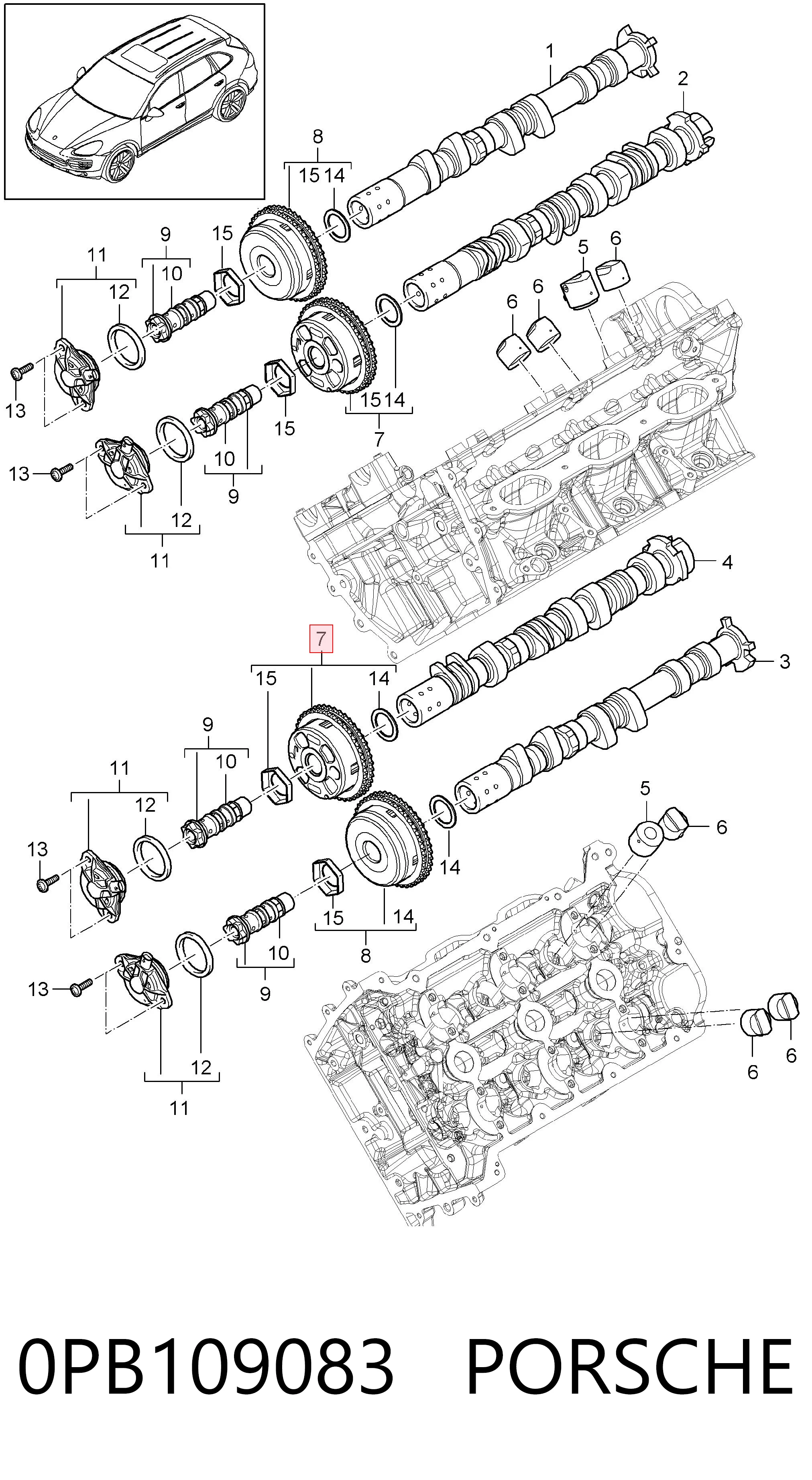 0PB109083 Porsche Звездочка шестерня распредвала двигателя выпускного