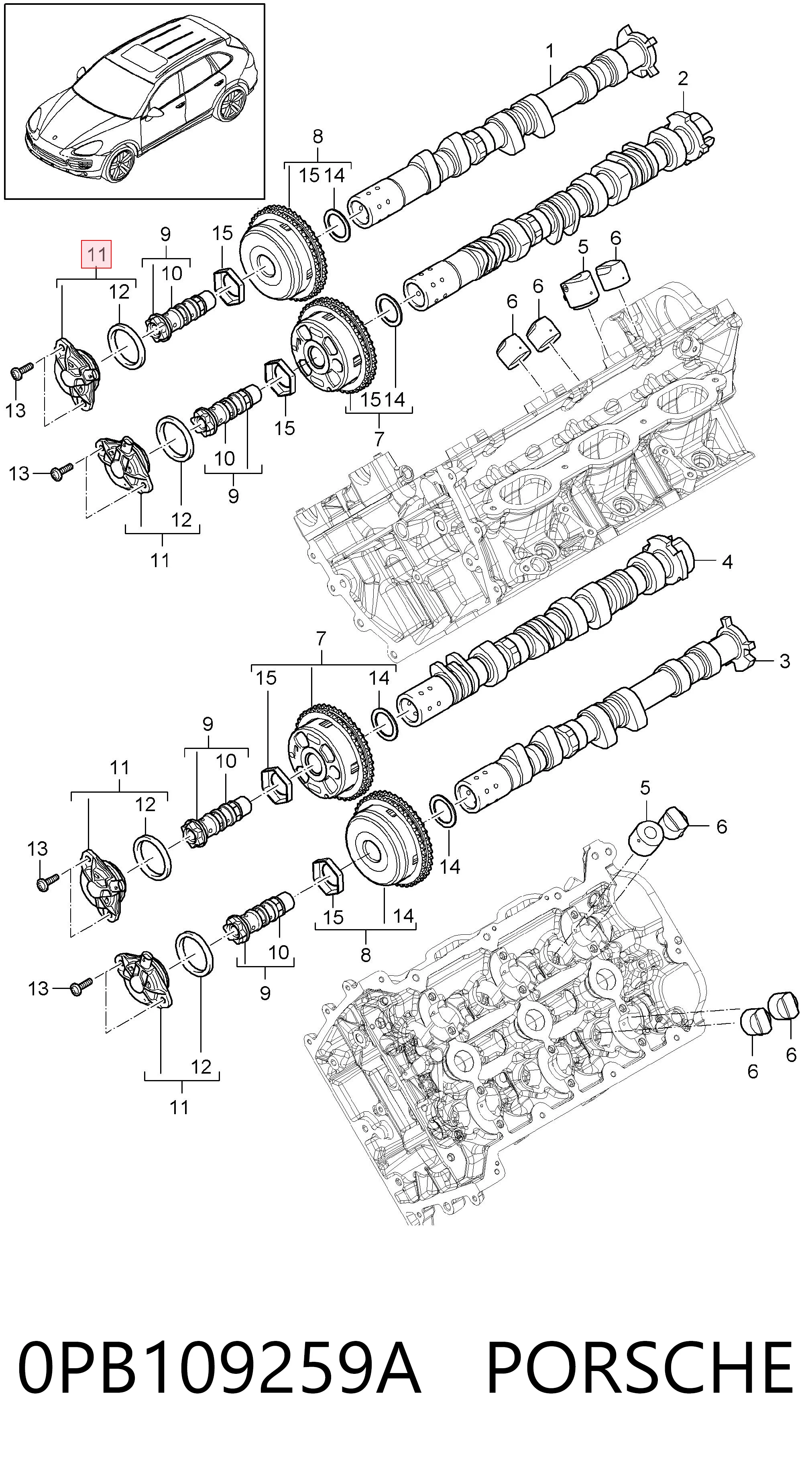 0PB109259A Porsche Клапан положения фаз распредвала