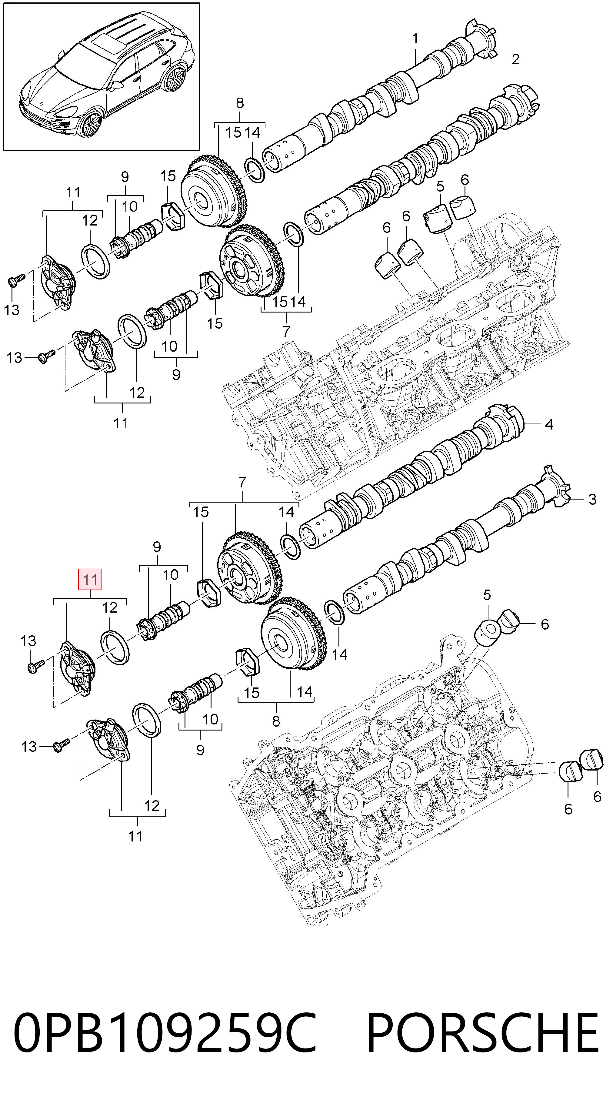 0PB109259C Porsche Клапан положения фаз распредвала